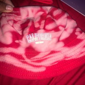 Red Bucket Hat Bleached by Me